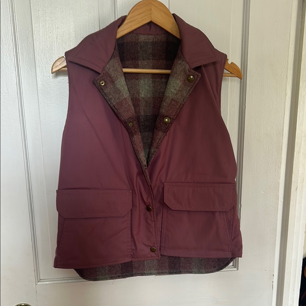 Brooks Brothers Purple and Brown Vest with Plaid Lining